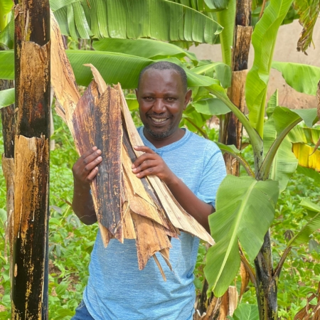 venant with banana leaf